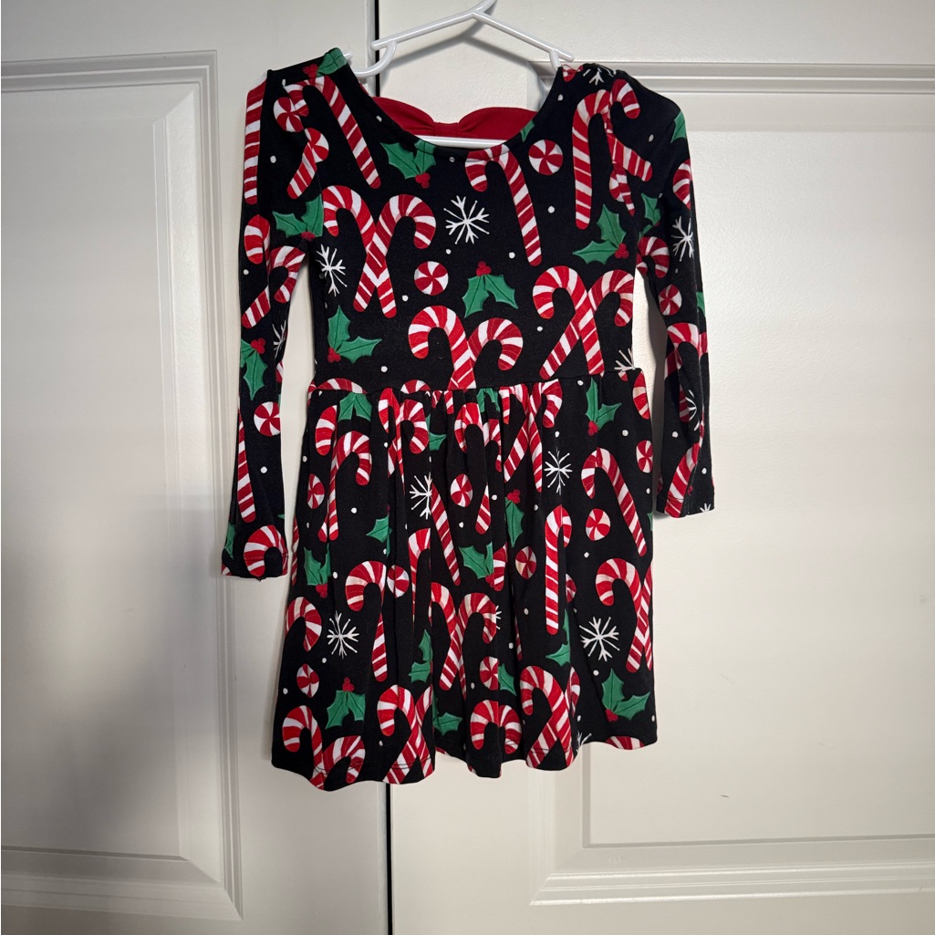 Little Sleepies Merry Mints Candy Cane Bow Back Skater Dress